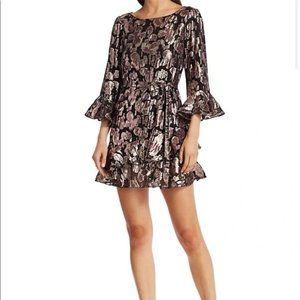 SALONI Marissa Metallic Ruffle Cocktail Dress
